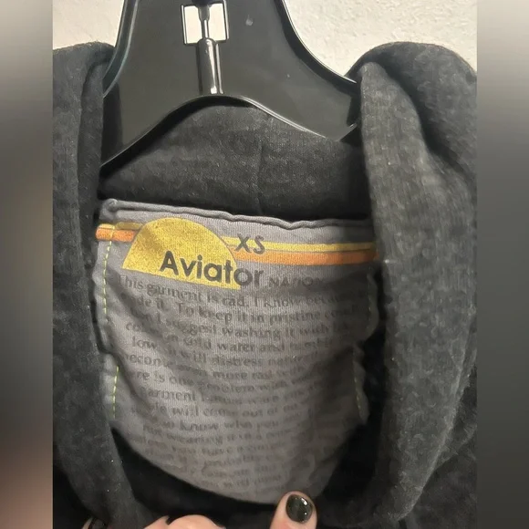AVIATOR NATION Women’s Dark Grey Hoodie with Smily Face - Size X-Small - Picture 3 of 12